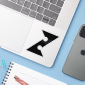 Elegantes Monogramm Buchstabe Z Aufkleber (Laptop mit iPhone)