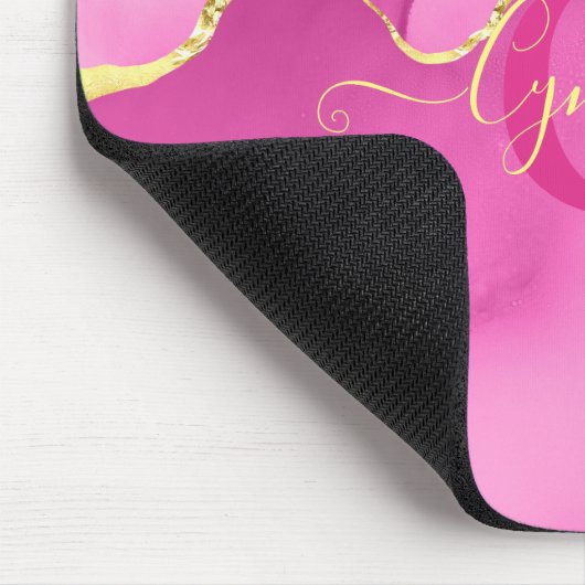 Elegantes Monogramm "C" Rosa Gold Agate Stone Mousepad (Ecke)