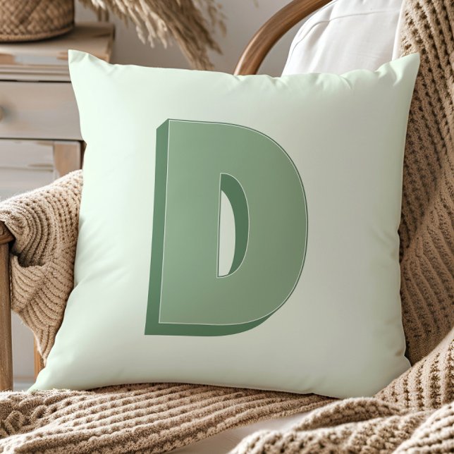 Elegantes Monogramm D personalisierter Anfangsbuch Kissen (Von Creator hochgeladen)