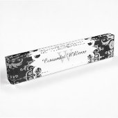Elegantes Monogramm-Damast Namensplakette