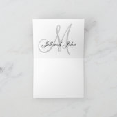 Elegantes Monogramm danken Ihnen zu kardieren Dankeskarte (Innenseite)