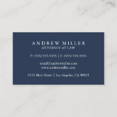 Elegantes Monogramm der Beruflichen Marine Visitenkarte (Rückseite)