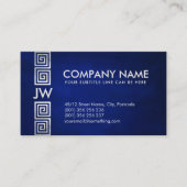 Elegantes Monogramm des griechischen Meander-Schlü Visitenkarte (Vorderseite)