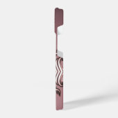 Elegantes Monogramm des modernen Peeking Heart iPhone Hülle (Linke Seite)