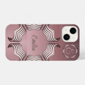 Elegantes Monogramm des modernen Peeking Heart iPhone Hülle (Rückseite (Horizontal))