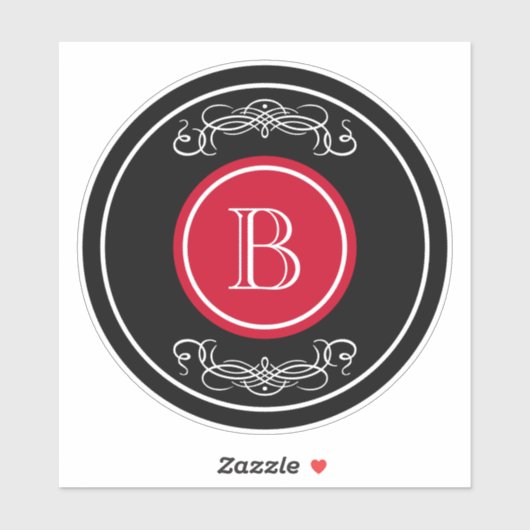 Elegantes Monogramm-Design Aufkleber (Blatt)