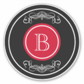 Elegantes Monogramm-Design Aufkleber (Vorderseite)