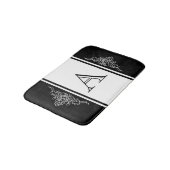 Elegantes Monogramm-Design Badematte (Schrägansicht)