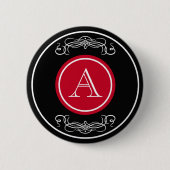 Elegantes Monogramm-Design Button (Vorderseite)