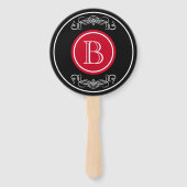 Elegantes Monogramm-Design Fächer (Rückseite)