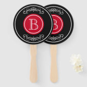Elegantes Monogramm-Design Fächer (Vorne und Hinten)