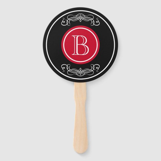 Elegantes Monogramm-Design Fächer (Vorderseite)