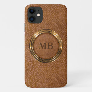 Elegantes Monogramm-Design im Lederlook Case-Mate iPhone Hülle