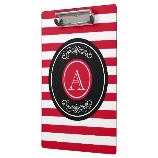 Elegantes Monogramm-Design Klemmbrett (Links)