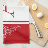 Elegantes Monogramm-Design Küchentuch (Viertel Falte)