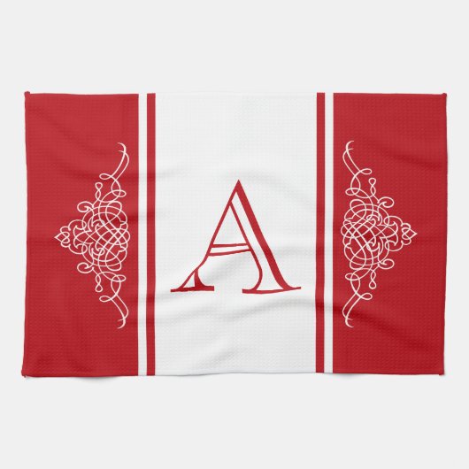 Elegantes Monogramm-Design Küchentuch (Horizontal)