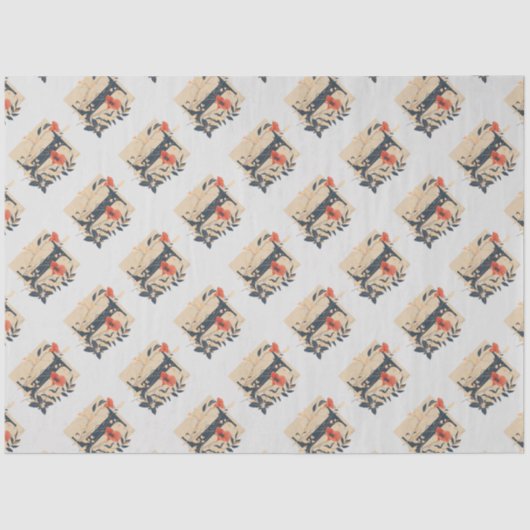 Elegantes Monogramm-Design Letter I Muster 1 Seidenpapier (Vorderseite)