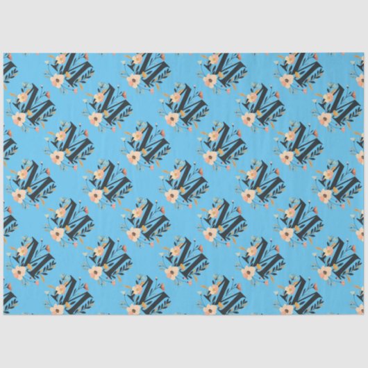 Elegantes Monogramm-Design Letter M Muster 1 Seidenpapier (Vorderseite)