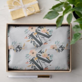 Elegantes Monogramm-Design Letter M Muster 1 Seidenpapier (Geschenk)