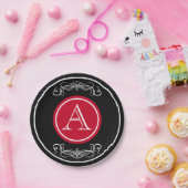 Elegantes Monogramm-Design Pappteller (Party)