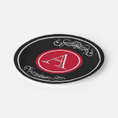 Elegantes Monogramm-Design Pappteller (Schrägansicht)