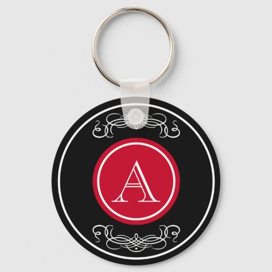 Elegantes Monogramm-Design Schlüsselanhänger (Vorderseite)