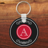 Elegantes Monogramm-Design Schlüsselanhänger (Vorderseite)