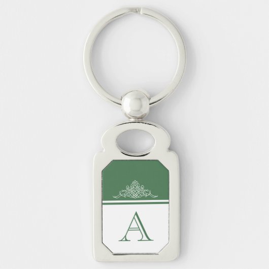 Elegantes Monogramm-Design Schlüsselanhänger (Vorderseite)