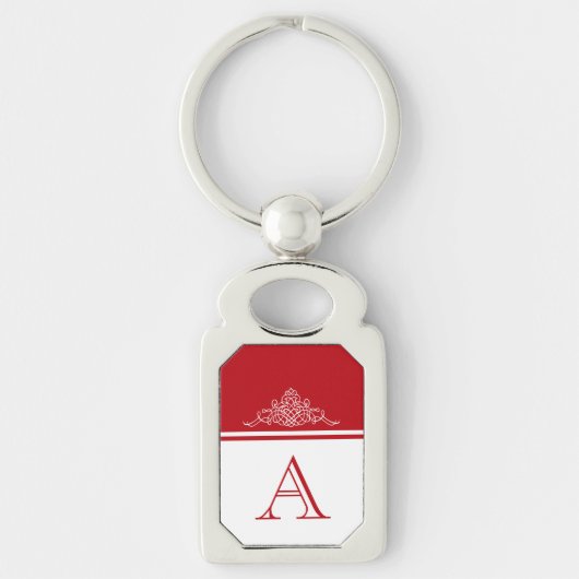 Elegantes Monogramm-Design Schlüsselanhänger (Vorderseite)