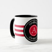 Elegantes Monogramm-Design Tasse (Vorderseite Links)