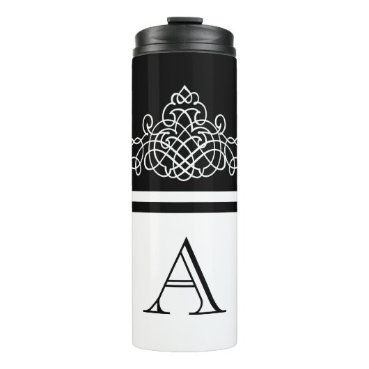 Elegantes Monogramm-Design Thermosbecher (Vorderseite)