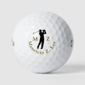 Elegantes Monogramm eines Golf spielenden Mannes Golfball (Vorderseite)
