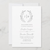 Elegantes Monogramm Einfache Hochzeit Einladung (Vorderseite)