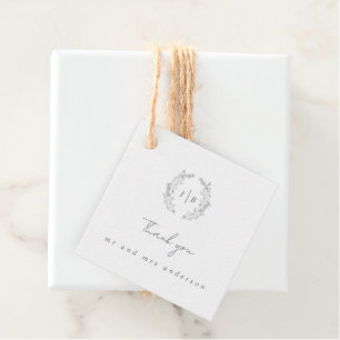 Elegantes Monogramm Einfache Hochzeits-Dankeschön  Geschenkanhänger