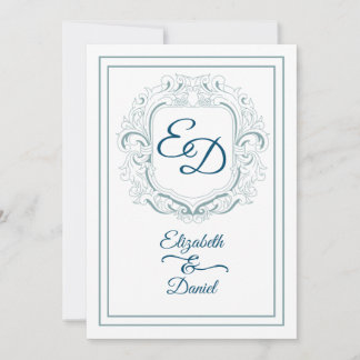 Elegantes Monogramm Einladung