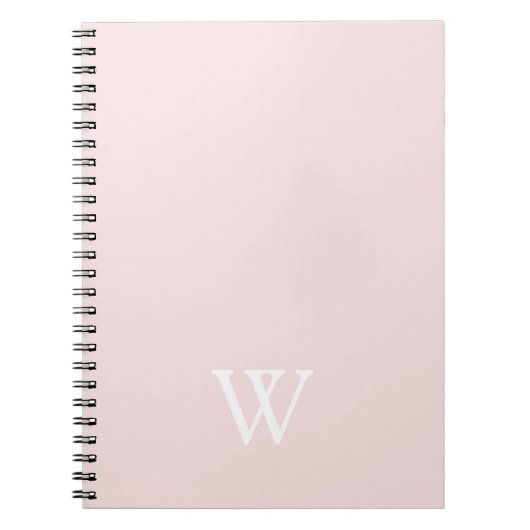 Elegantes Monogramm, Erstblush Rosa Notizblock (Vorderseite)