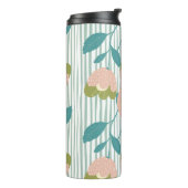 Elegantes Monogramm erste Matching Farben blau pin Thermosbecher (Nach links gedreht)