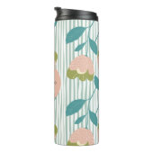 Elegantes Monogramm erste Matching Farben blau pin Thermosbecher (Nach rechts gedreht)