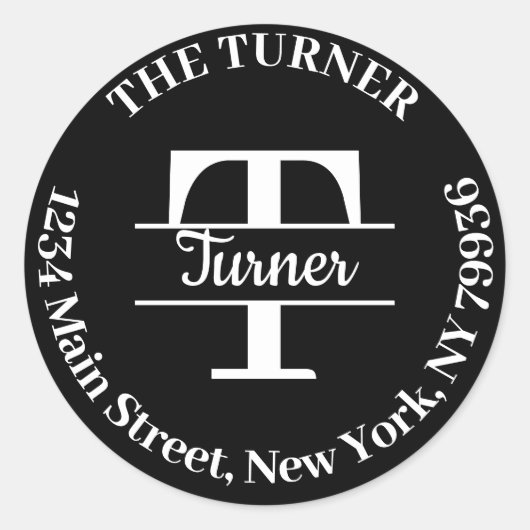 Elegantes Monogramm Erstellen Sie Ihre eigene Rück Runder Aufkleber (Vorderseite)