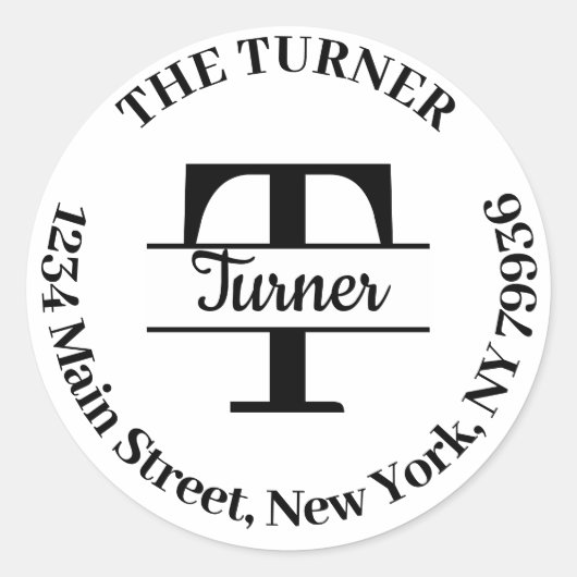 Elegantes Monogramm Erstellen Sie Ihre eigene Rück Runder Aufkleber (Vorderseite)