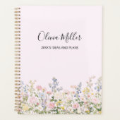 Elegantes Monogramm Farbige Blumengarten Floral Planer (Vorderseite)