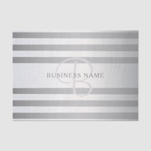 Elegantes Monogramm Faux Silber Farbverlauf Graue Seidenpapier