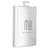Elegantes Monogramm Flachmann (Rechts)