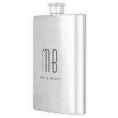 Elegantes Monogramm Flachmann (Links)