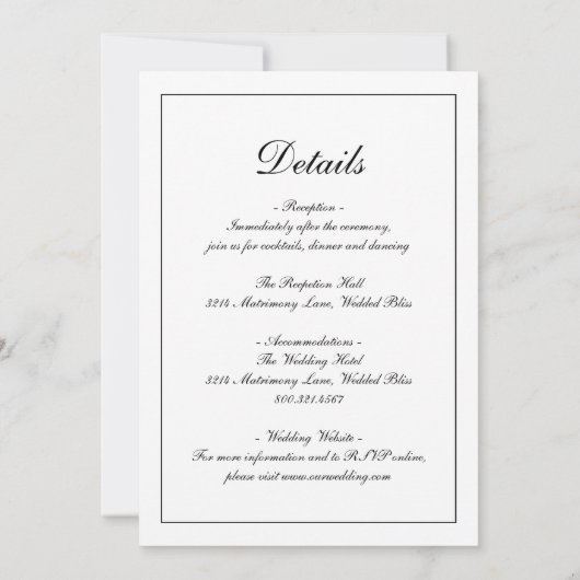 Elegantes Monogramm-Format in einer Hochzeit Einladung (Rückseite)