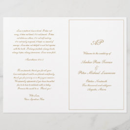 Elegantes Monogramm Formelles Gold Hochzeitsprogra