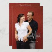 Elegantes Monogramm Foto Hochzeit Einladung Back 2 (Vorne/Hinten)