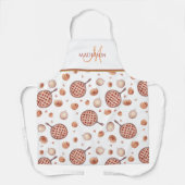 Elegantes Monogramm-, Fun Pastrie- und Kaffeemuste Schürze (Vorderseite)