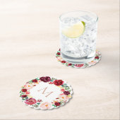 elegantes Monogramm für Blumenkranz Untersetzer (Vor Ort)