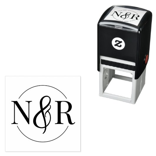 Elegantes Monogramm für die Rundhochzeit mit Amper Permastempel (Beispiel)